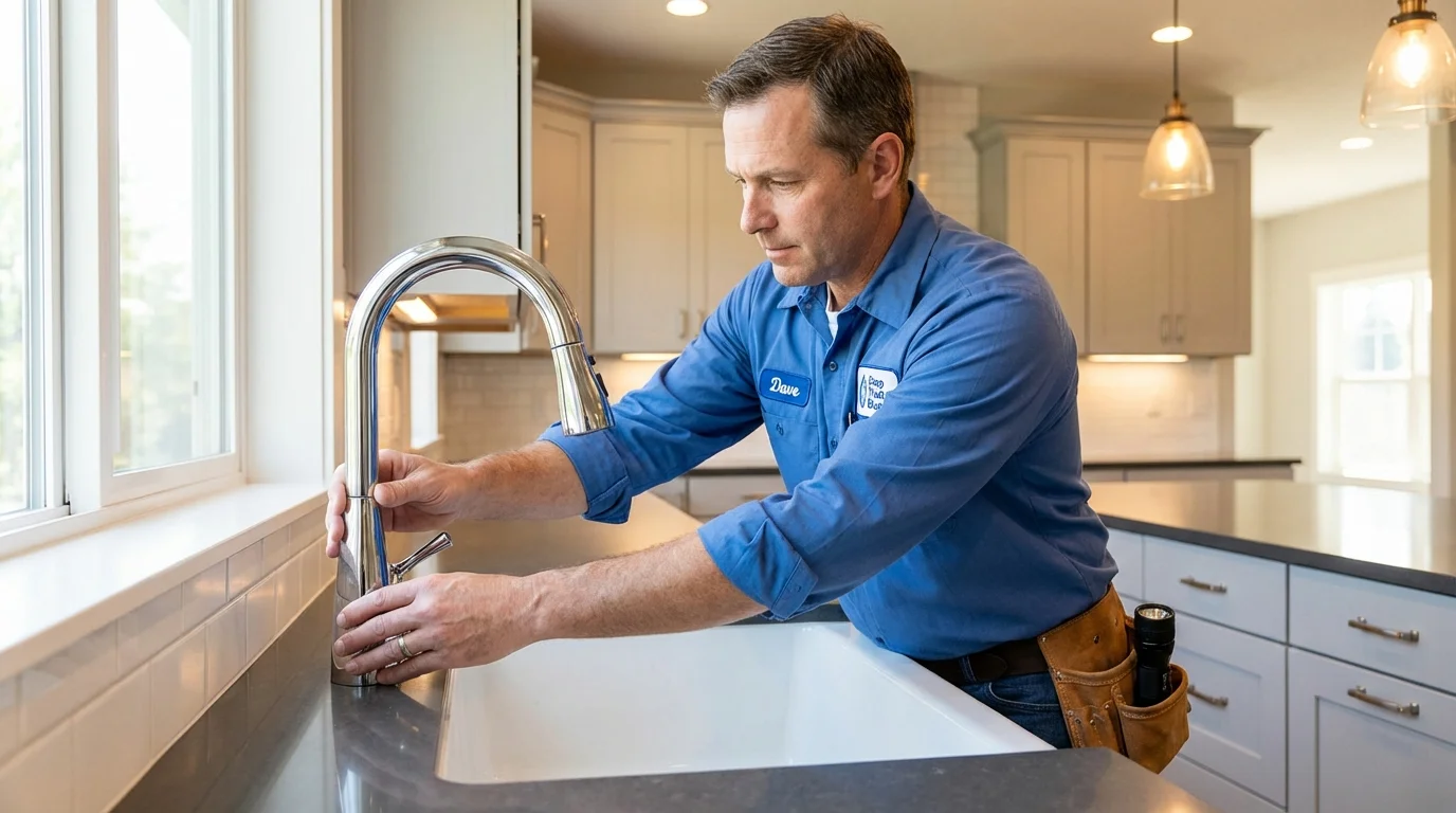 Kitchen faucet installation by Johns Plumbing LLC in Selmer